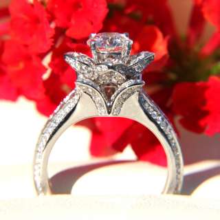 CUSTOM MADE 2.60carats UNIQUE Rose Flower DIAMOND Engagement ring H/VS 