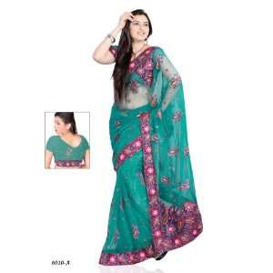 Designer embroidered party wear net saree with resham & sequins work 