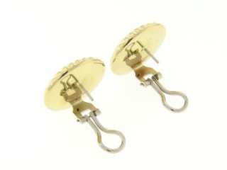 VINTAGE ITALIAN SOLID 18K YELLOW GOLD BUTTON EARRINGS  