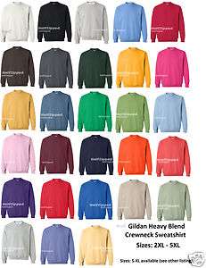 Gildan Heavy Blend Crewneck Sweatshirt 18000 2XL 5XL  