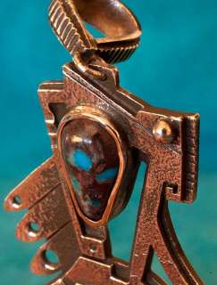 Sedona Indian Jewelry Lorenzo Shirley Bisbee Turquoise Pendant  
