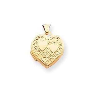    14k Heart Locket   Measures 15.7x20.4mm   JewelryWeb Jewelry
