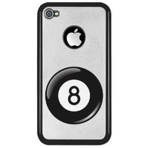  iPhone 4 Clear Case Black 8 Ball Pool Billiards 