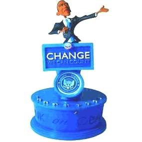 BARACK OBAMA CHANGE YOU CAN COUNT COIN BANK  