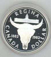 Canada 1882  1982 Proof Silver Dollar Regina Centennial  