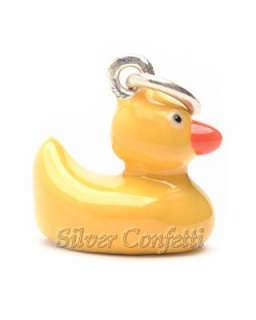 Sterling Silver YELLOW RUBBER DUCKY Duck Duckie WONDERFUL Charm or 
