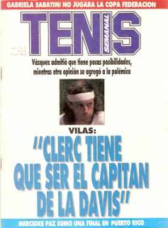 TENNIS GUILLERMO VILAS Argentina RARE Magazine 1988  