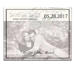  125 Save the Date Cards   Vine Splendor in Pewter Office 