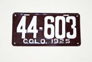 1925 Colorado License Plate  