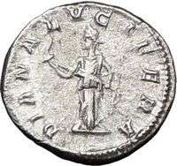 JULIA DOMNA Diana Lucifera 211AD Ancient Silver Roman Coin Torch 