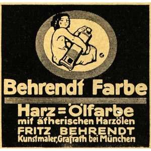 1913 Ad Behrendt Farbe Resin Oil Paint Art Material Product Painter 