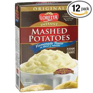 Loretta Instant Mashed Potatoes, 8.3 Ounce Boxes (Pack of 12)  