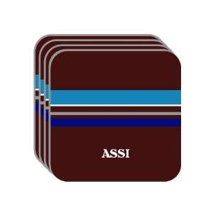 Personal Name Gift   ASSI Set of 4 Mini Mousepad Coasters (blue 