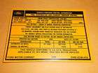 1973 FORD THUNDERBIRD 460 ENGINE EMISSIONS DECAL D3AE