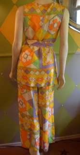 Mod, Hippie, Vintage Flare Pants & Tunic Top, Small  