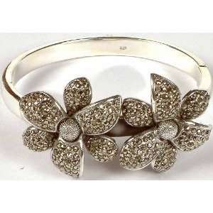  Marcasite Floral Bracelet   Sterling Silver Everything 