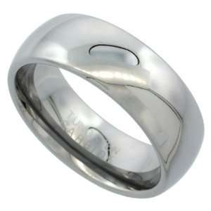   Domed Wedding Band Ring for Him & Her Mirror Polished Finish, size 5.5