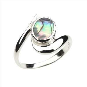  Abalone Paua Shell & 925 Sterling Silver Ring Jewelry