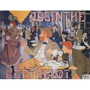 DRINKING ABSINTHE BERTHELOT BAR GIRL BRUSSELS BELGIUM SMALL VINTAGE 