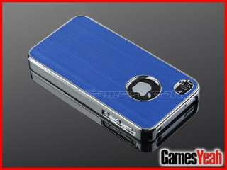 Deluxe Blue Aluminum Chrome Hard Case Cover F iPhone ATT Verizon 