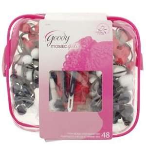   Goody Mosaic Girls Hair Bands and Barrettes Red White Beauty
