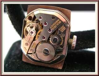 1946 Vintage Mens BULOVA Senator Rose Gold Deco Watch 14k rgp Step 