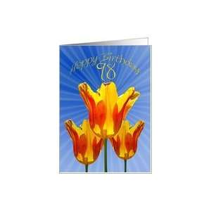  98th Birthday card, tulips full of sunshine Card Toys 