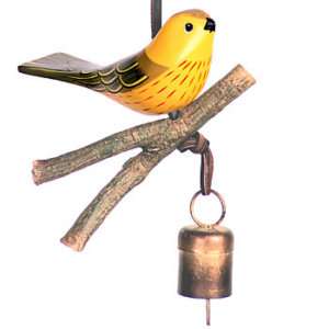 Jingle Birds Wind Chimes Folk Art   Yellow Warbler  