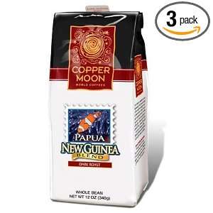 Copper Moon Papua New Guinea Coffee, Dark Roast, Whole Bean, 12 Ounce 