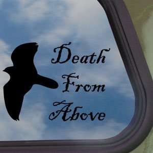  Death From Above Falcon Hawk Falconry Black Decal Sticker 