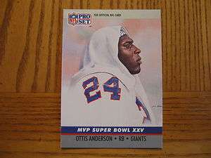 1991 Pro Set OTTIS ANDERSON Giants MVP Super Bowl XXV Card #25  