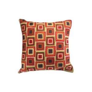 Crewel Embroidery Multi Color Square Design Decorative Pillow  
