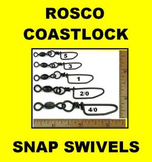 ROSCO BLACK Coastlock Snap Swivels 8pc #4/0 NEW #R40CGB  