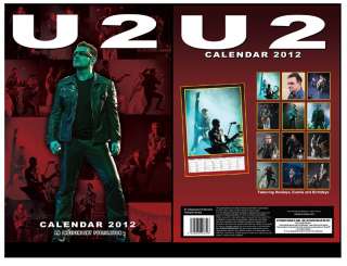 U2 CALENDAR 2012 + FREE U2 FRIDGE MAGNET  