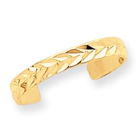 14k Yellow Gold Diamond Cut Toe Ring  