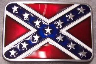 CSA Pewter Belt Buckle Confederate Battle Flag NEW  