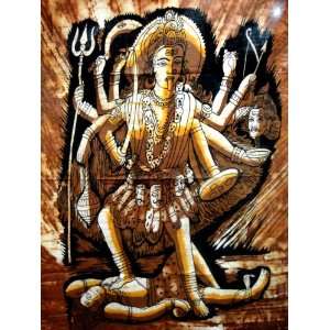  Holy Goddess Kali Batik Tapestry Cotton Fabric Wall Decor 