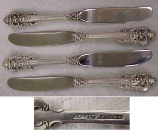 WALLACE GRANDE BAROQUE STERLING Butter Knives Set of 4  