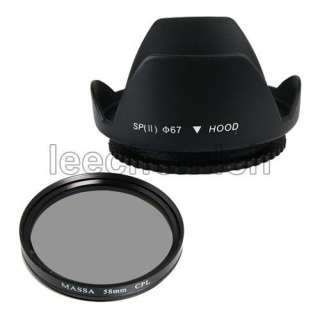 67mm Flower Lens hood + CPL Filter for Canon 40D 50D  