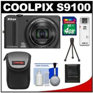  Nikon Coolpix S9100 12.1 MP Digital Camera (Black) with 