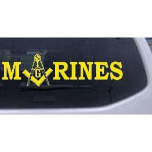  Yellow 12in X 3.4in    Marines with Masonic Square and 
