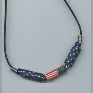  3 Bead Flag Necklace 