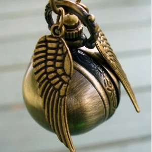 Harry Potter golden snitch style Flying ball necklace steampunk pocket 
