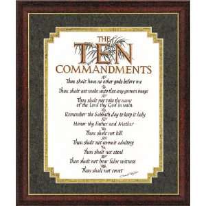  Ten Commandments Calligraphy Framed Art 12 X 14