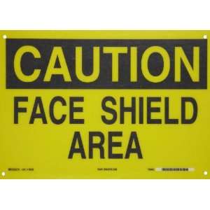   Eye Protection Sign, Header Caution, Legend Face Shield Area