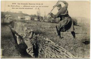 L2564 MILITARY WW1 FRENCH SOLDIER ATTACKS GERMAN IN TRE  