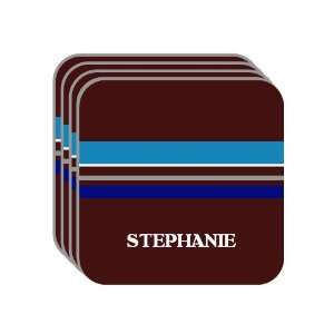   Name Gift   STEPHANIE Set of 4 Mini Mousepad Coasters (blue design