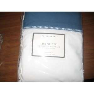  Pottery Barn Banded Sheet Set Blue (Queen) Everything 