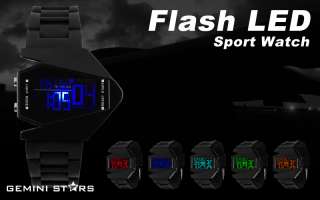 Cool Black Airplane Aivator Pilot LED Flashlight Alarm Stop Men Sport 