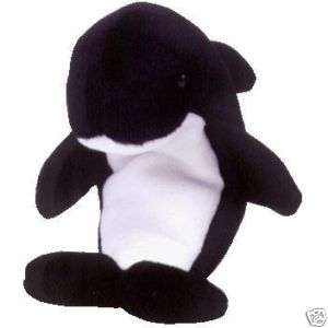 TY WAVES the ORCA WHALE BEANIE BABY   MINT RETIRED  